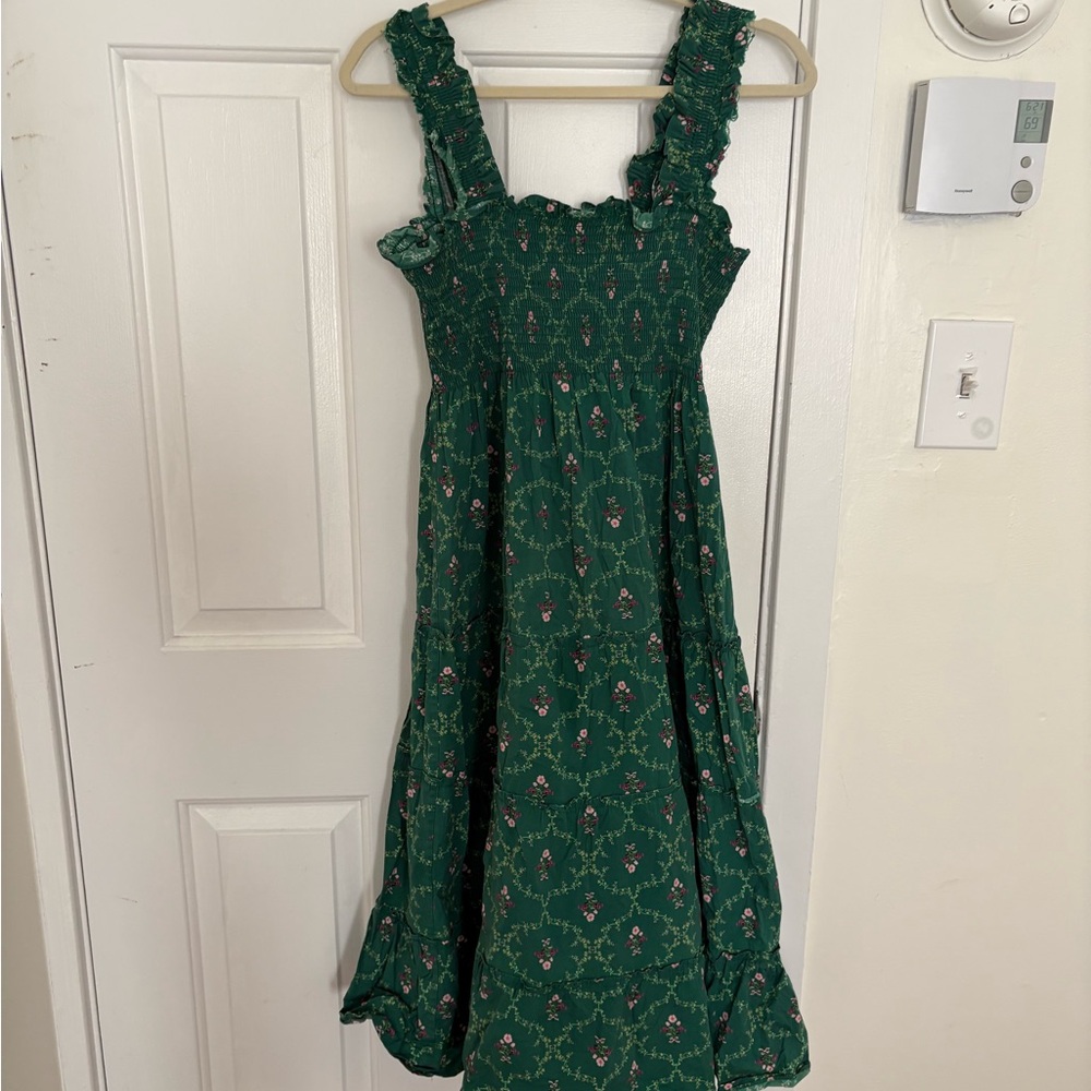 Hill Hous Nap Dress- Emerald Trellis